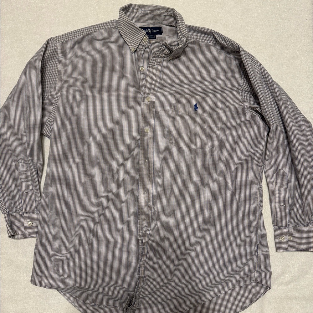 Ralph Lauren Men's Gray Checkered Shirt